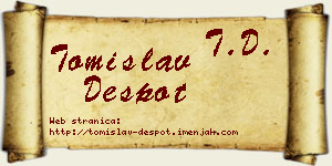 Tomislav Despot vizit kartica